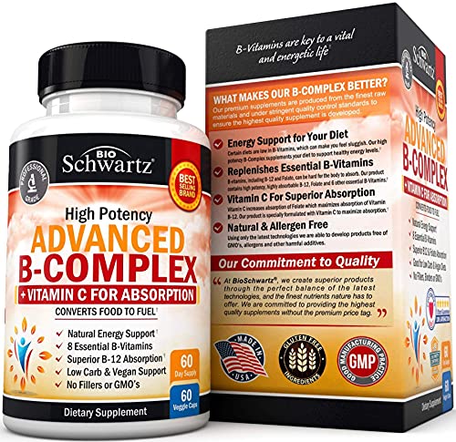 Vitamin B Complex with Vitamin C for Maximum Absorption - Methylcobalamin b12