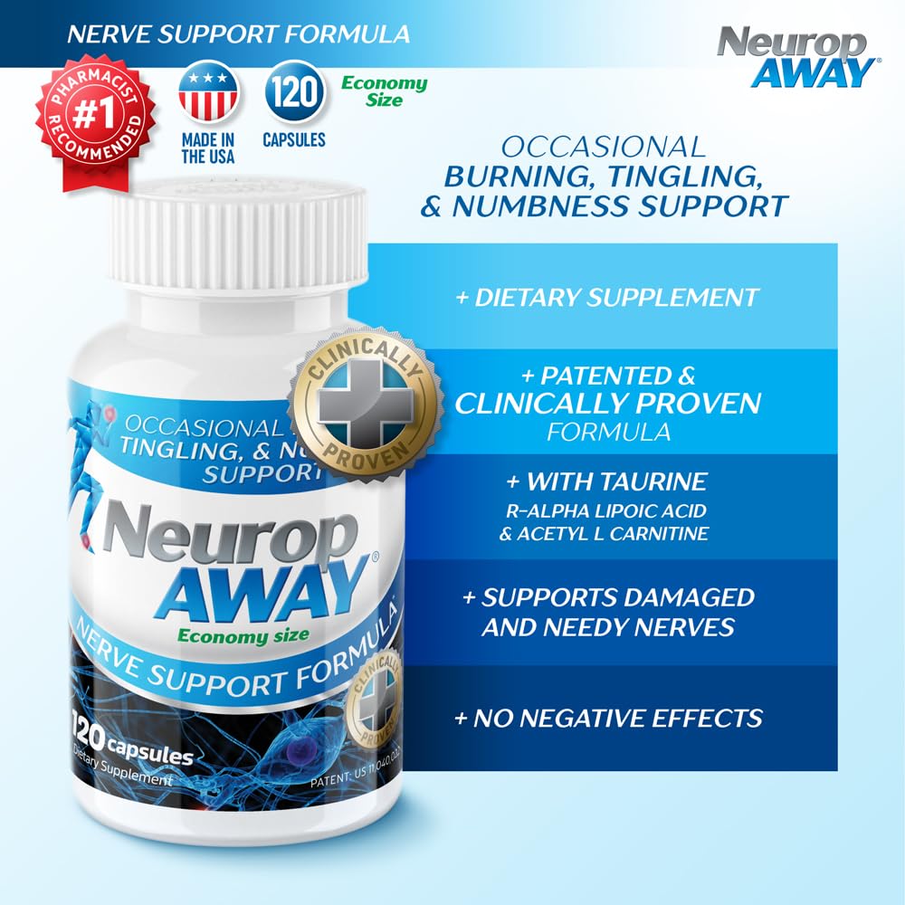 NeuropAWAY Nerve Support Formula, a Patented, Clinically Proven Formula to Strengthen Nerve Health NeuropAWAY