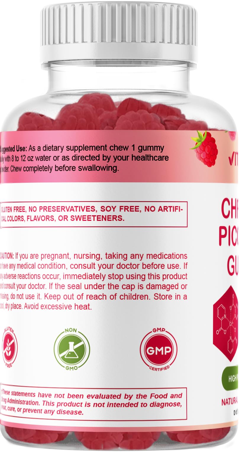 Vitamatic Chromium Picolinate 1000 mcg - 90 Gummies - High Potency Chromium