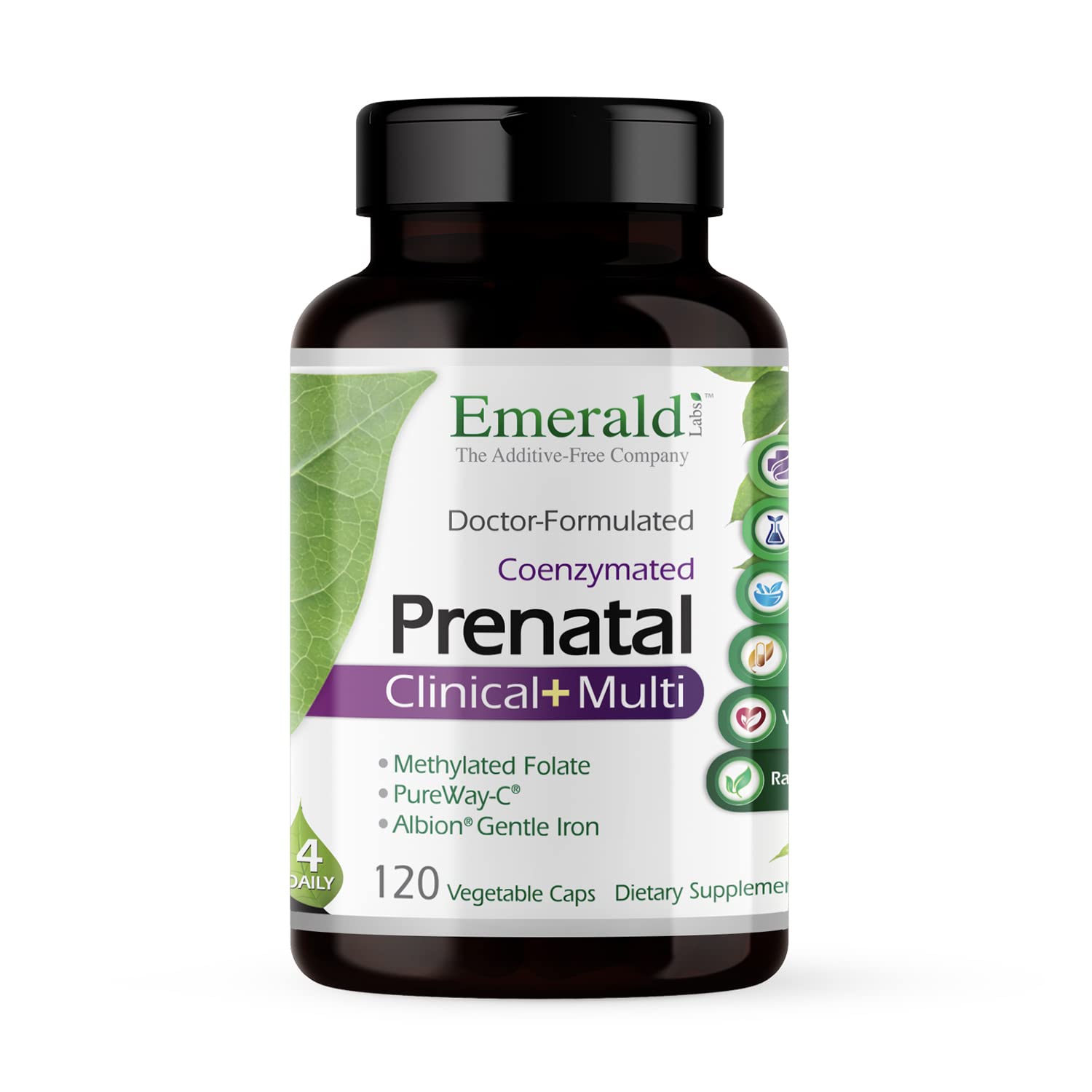 Emerald Labs Prenatal 4-Daily Multi - Multivitamins for Pregnant Women with Coenzyme Folic Acid