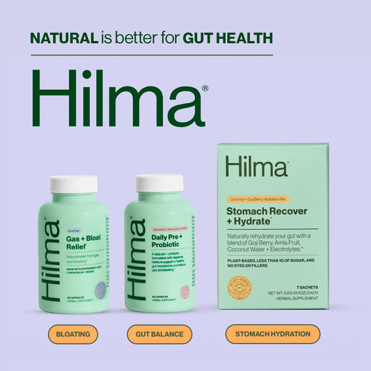 Hilma Daily Pre + Probiotic + Herbs - Support a Healthy Gut While Reducing Gas & Bloating