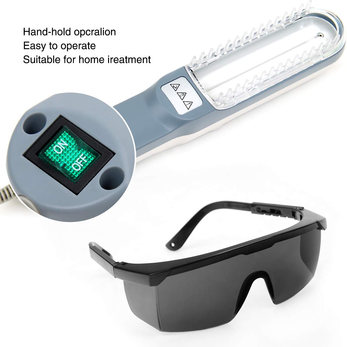 Hand Held UV Phototherapy Light Device for Home Use