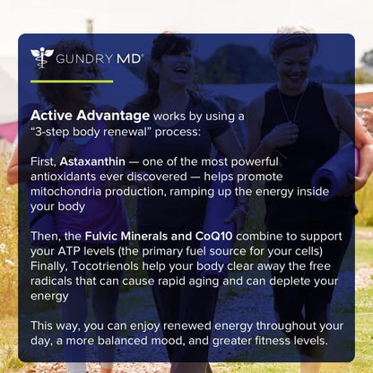 Gundry MD® Active Advantage Astaxanthin and CoQ10 Supplement to Support Energy