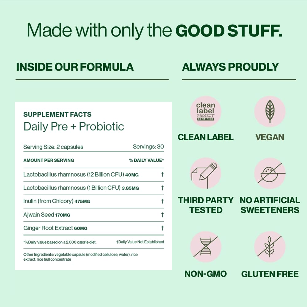 Hilma Daily Pre + Probiotic + Herbs - Support a Healthy Gut While Reducing Gas & Bloating