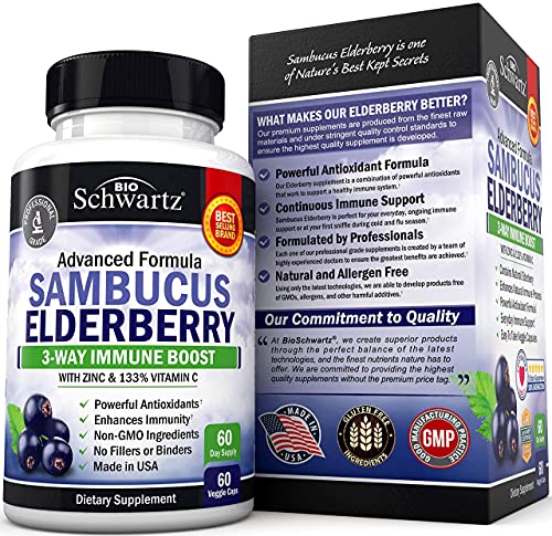 Elderberry with Zinc and Vitamin C for Adults - Immune Support Vitamins