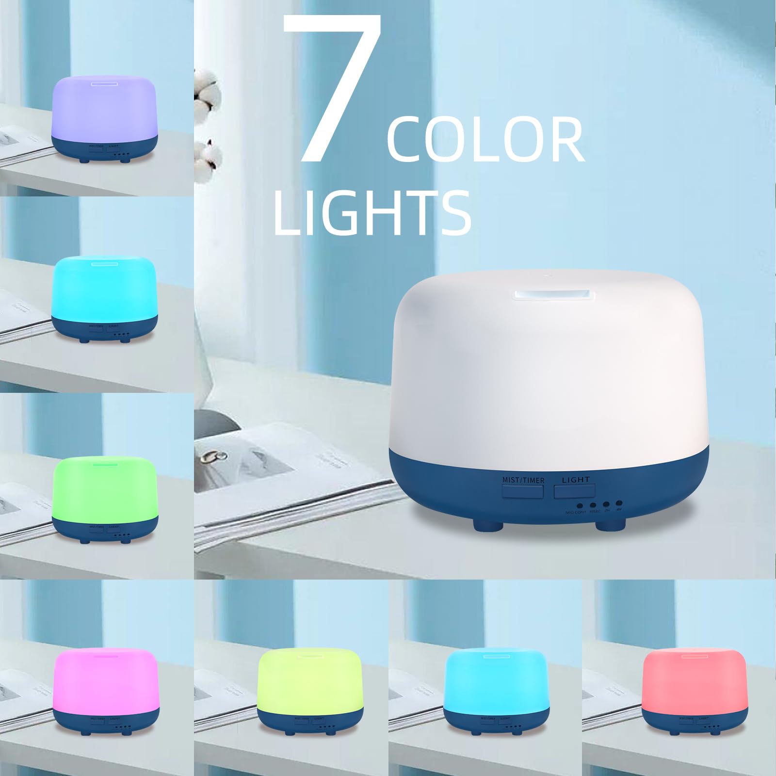 Marchred 300ML Essential Oil Diffuser with Remote Control, 7 LED Color Changing Light Marchred