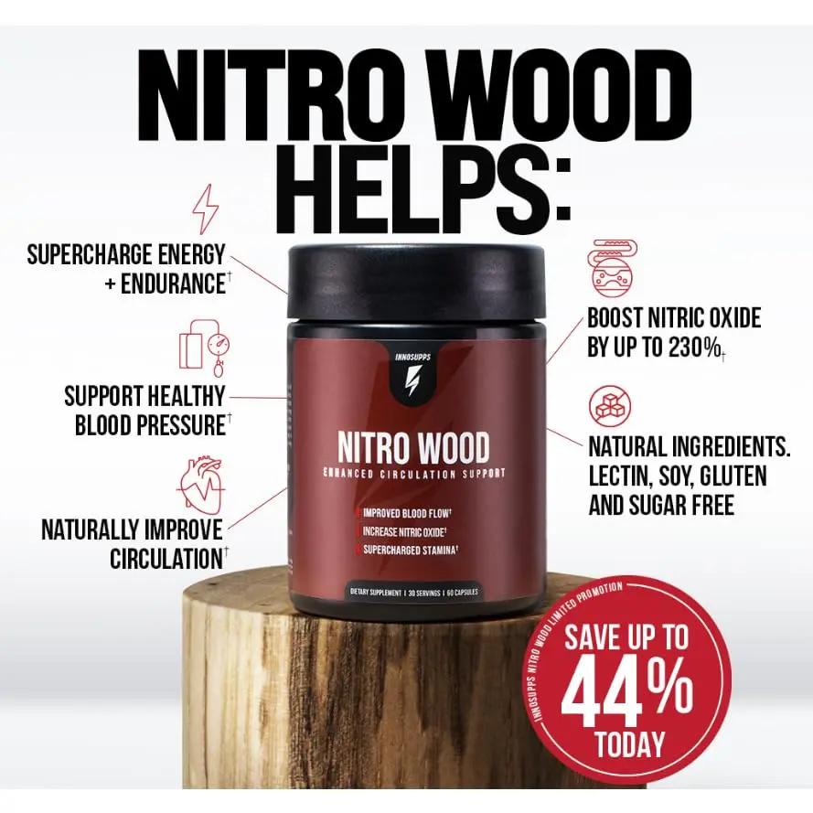 Choi Moid Bundle LED Light Key Chain + Nitro Wood Enhanced Circulation Nitric Oxide 60 Count