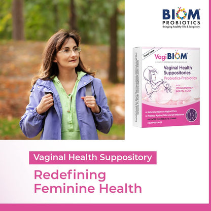 VagiBiom Probioitc Suppository Convenient Travel Pack with 2 Suppositories