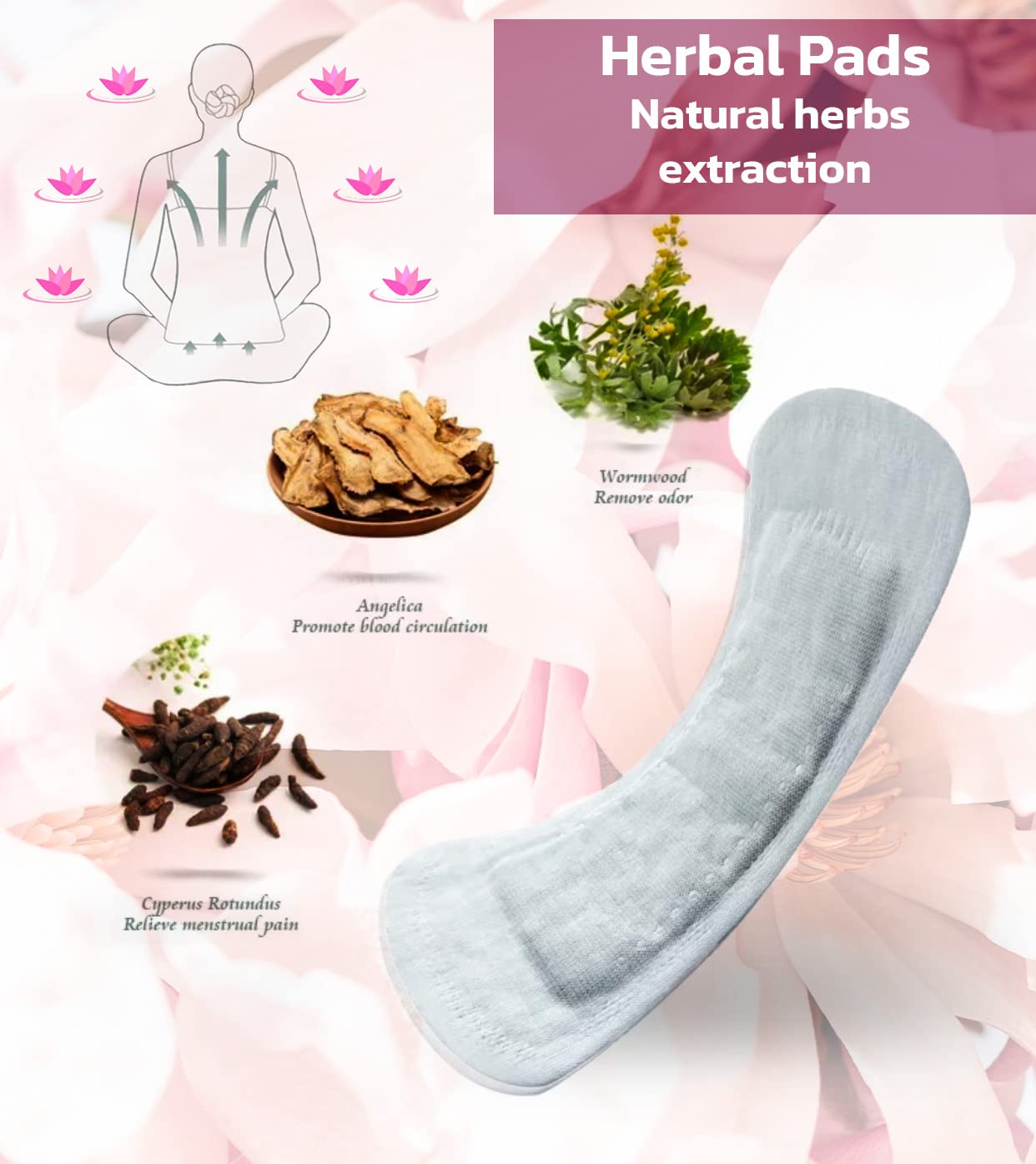 Premium Natural Organic Herbal Cotton Panty Liners for Women - Unscented, Thin, Cruelty-Free Organic Herbal Panty Liner