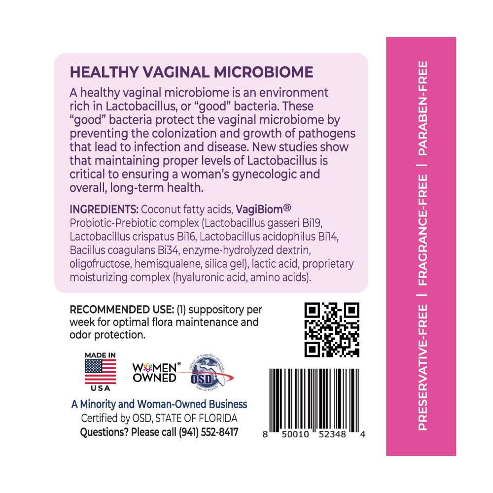 VagiBiom Probioitc Suppository Convenient Travel Pack with 2 Suppositories VagiBiom