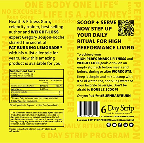 Fat Burning Lemonade Stimulant Free Weight Loss and Energy Drink Mix for Women & Men