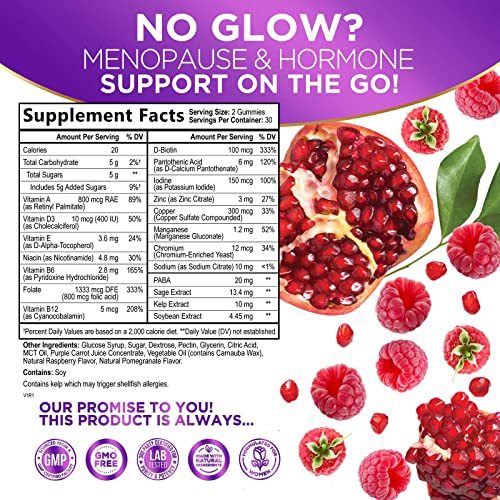 Menopause Supplements for Women, Multi Benefit Menopause Relief for Night Sweats Nature's Glow