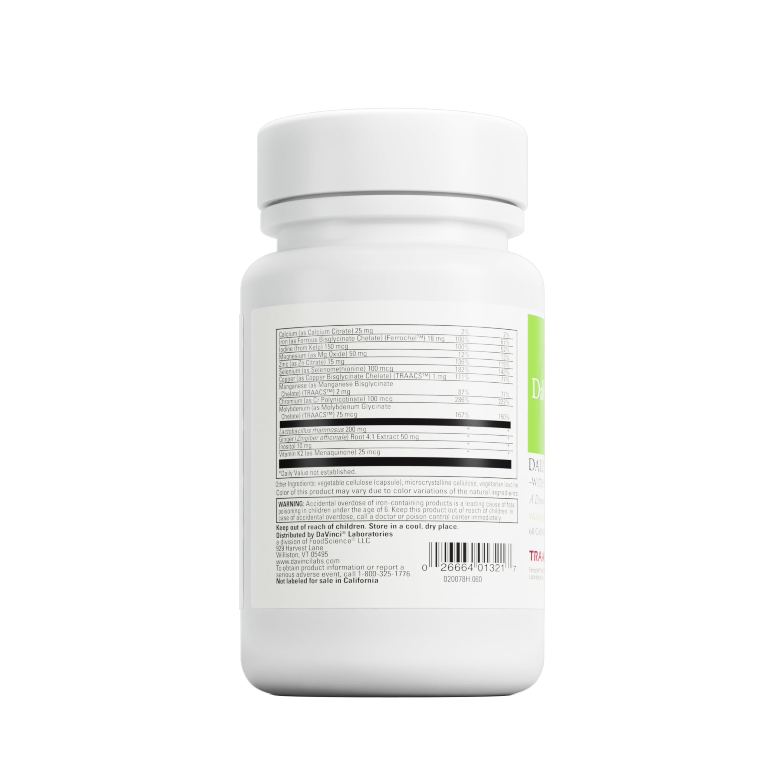 DAVINCI Labs Daily Best Prenatal with Probiotics - Prenatal Multivitamin & Multi-Mineral - Helps DAVINCI