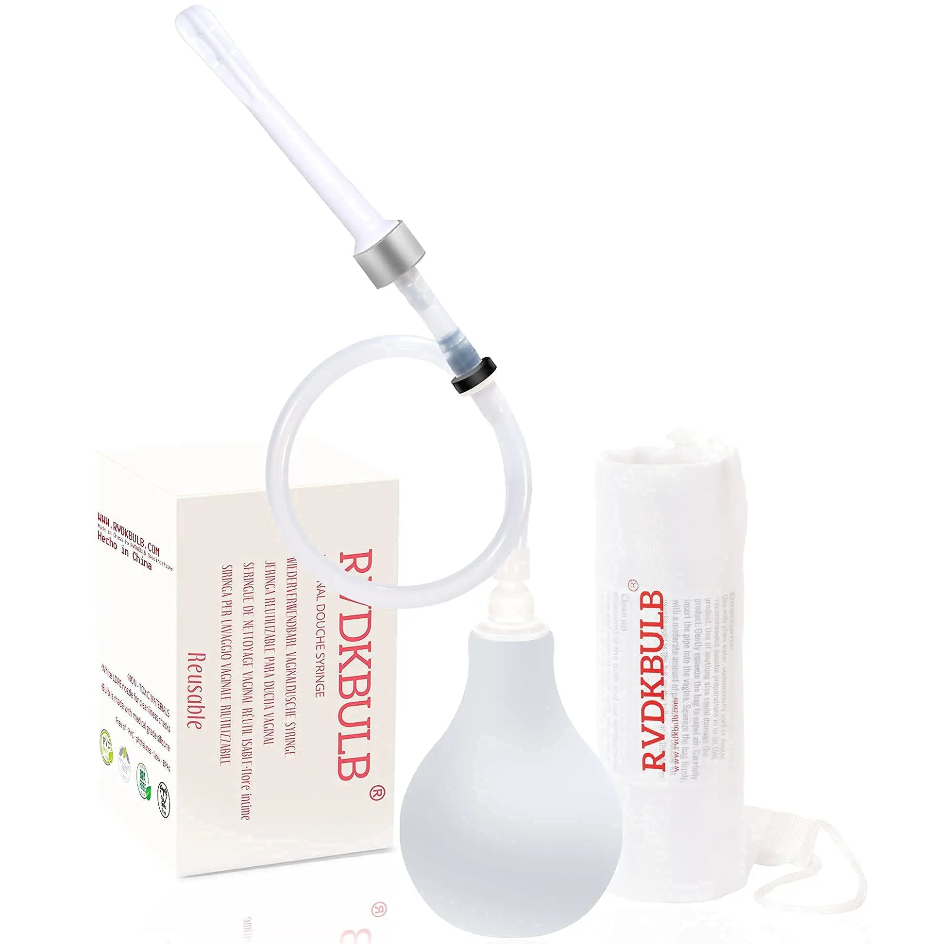RVDKBULB Natural Vaginal Cleansing System with 3 One-Way Valves - Vaginal Douche for Women RVDKBULB