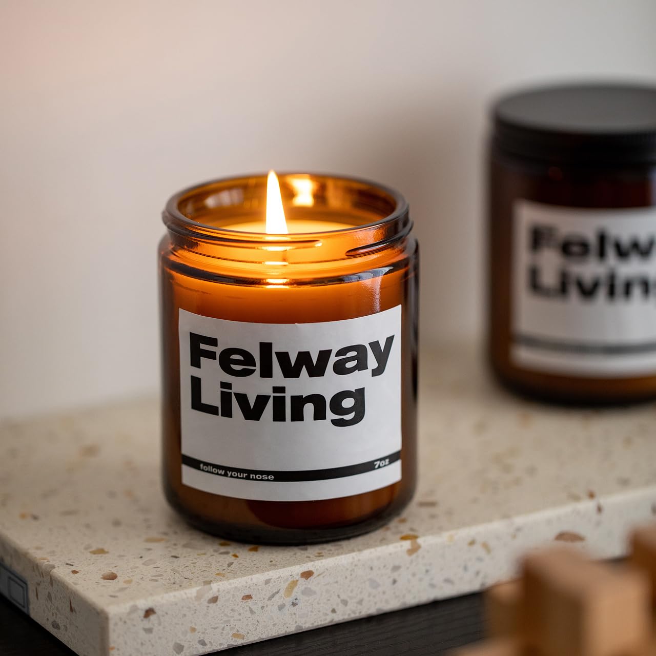 FELWAY Vanilla Scented Candle, Organic Soy Candle for Home Scented, 7 oz Long Lasting, Gift for Women's FELWAY