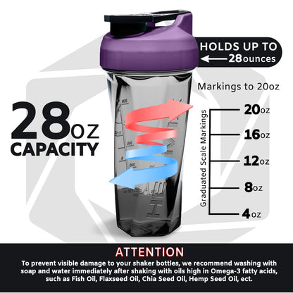 HELIMIX 2.0 Vortex Blender Shaker Bottle Holds upto 28oz | No Blending Ball or Whisk