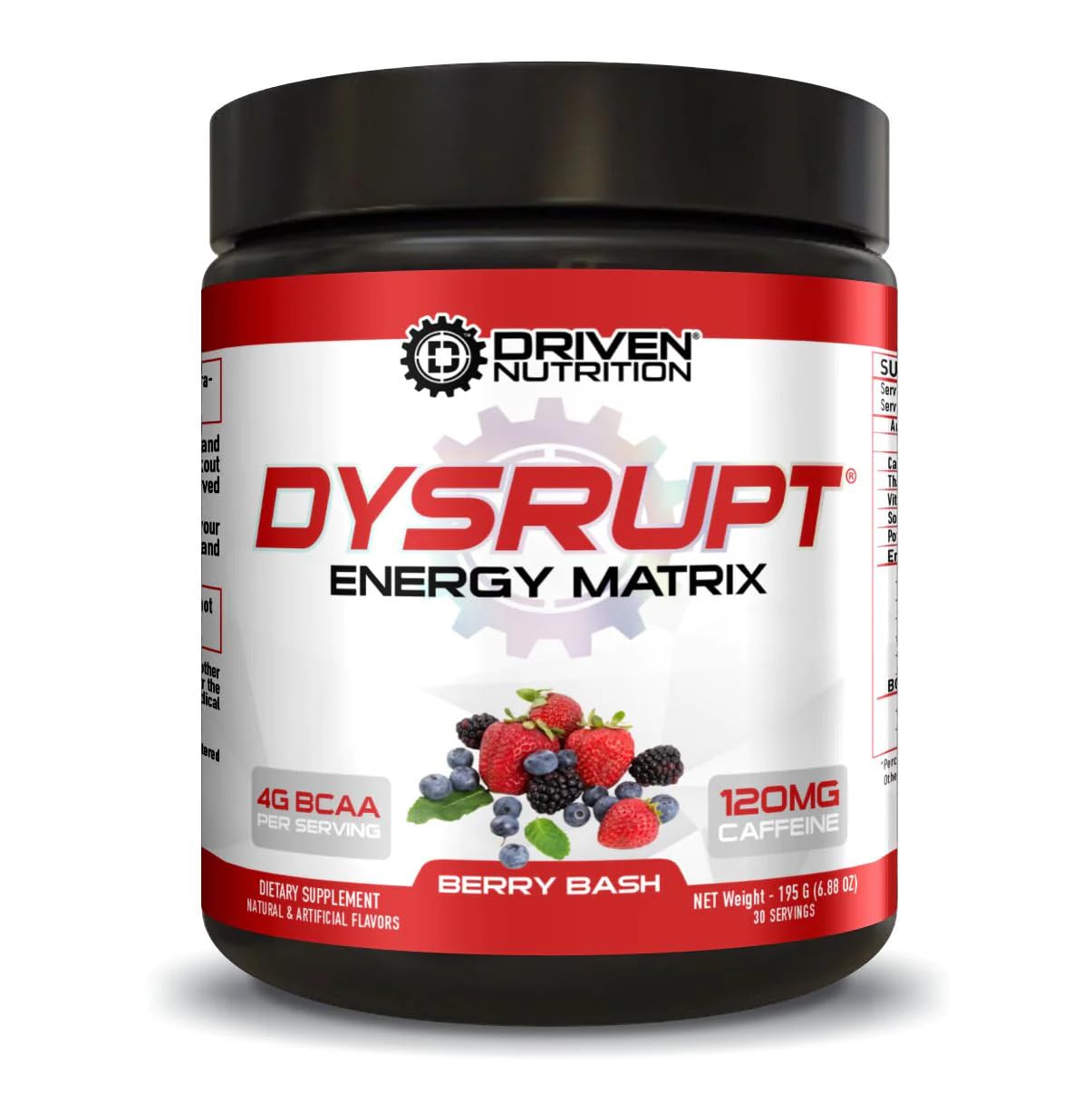 Driven Nutrition DYSRUPT: BCAA + Caffeine with Electrolytes: Sugar & Gluten Free Supplement