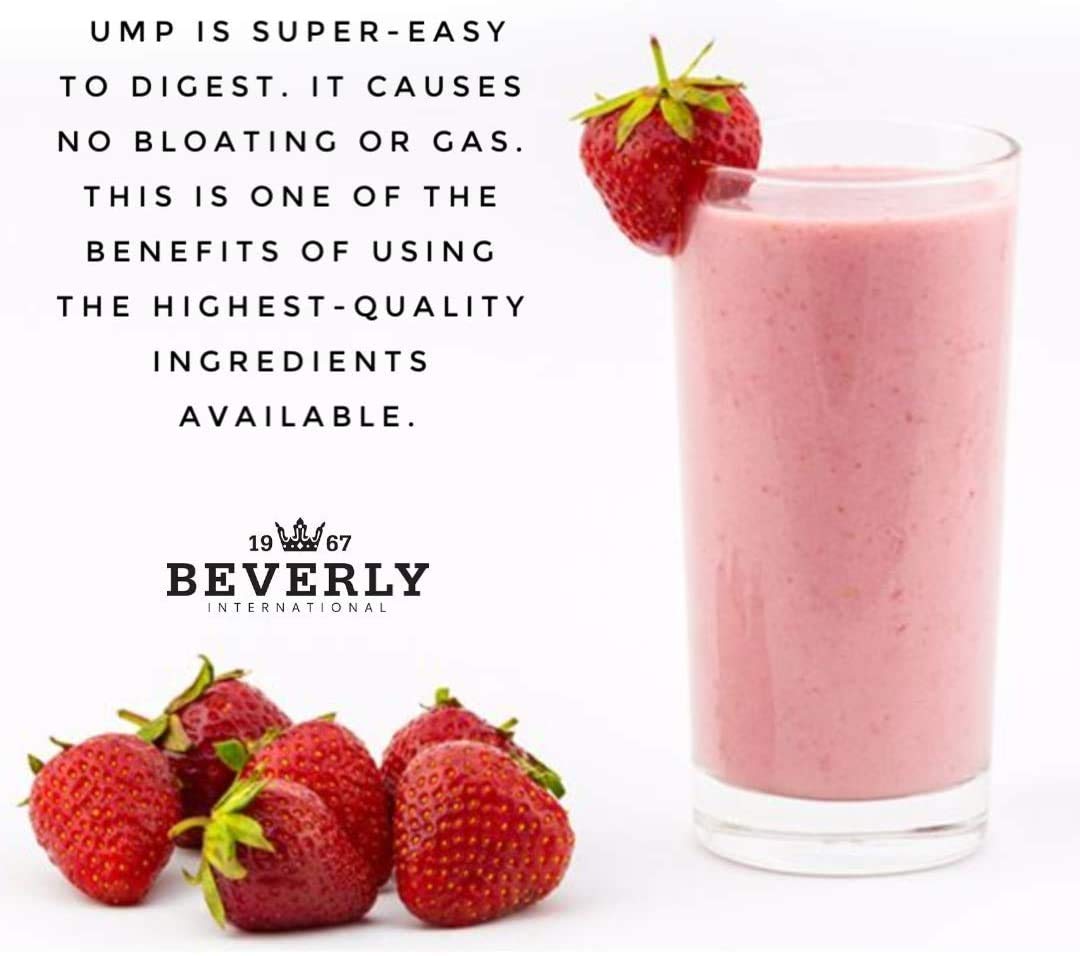 Beverly International UMP Protein Powder, Strawberry. Unique Whey-Casein Ratio Beverly International