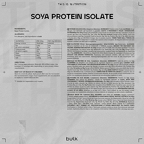 Bulk Soya Protein Isolate Powder, Vegan Protein Shake, Salted Caramel, 1 kg Bulk