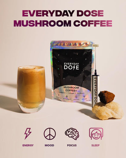 The Mushroom Latte by Everyday Dose | Premium Coffee Extract with Grass-Fed Collagen