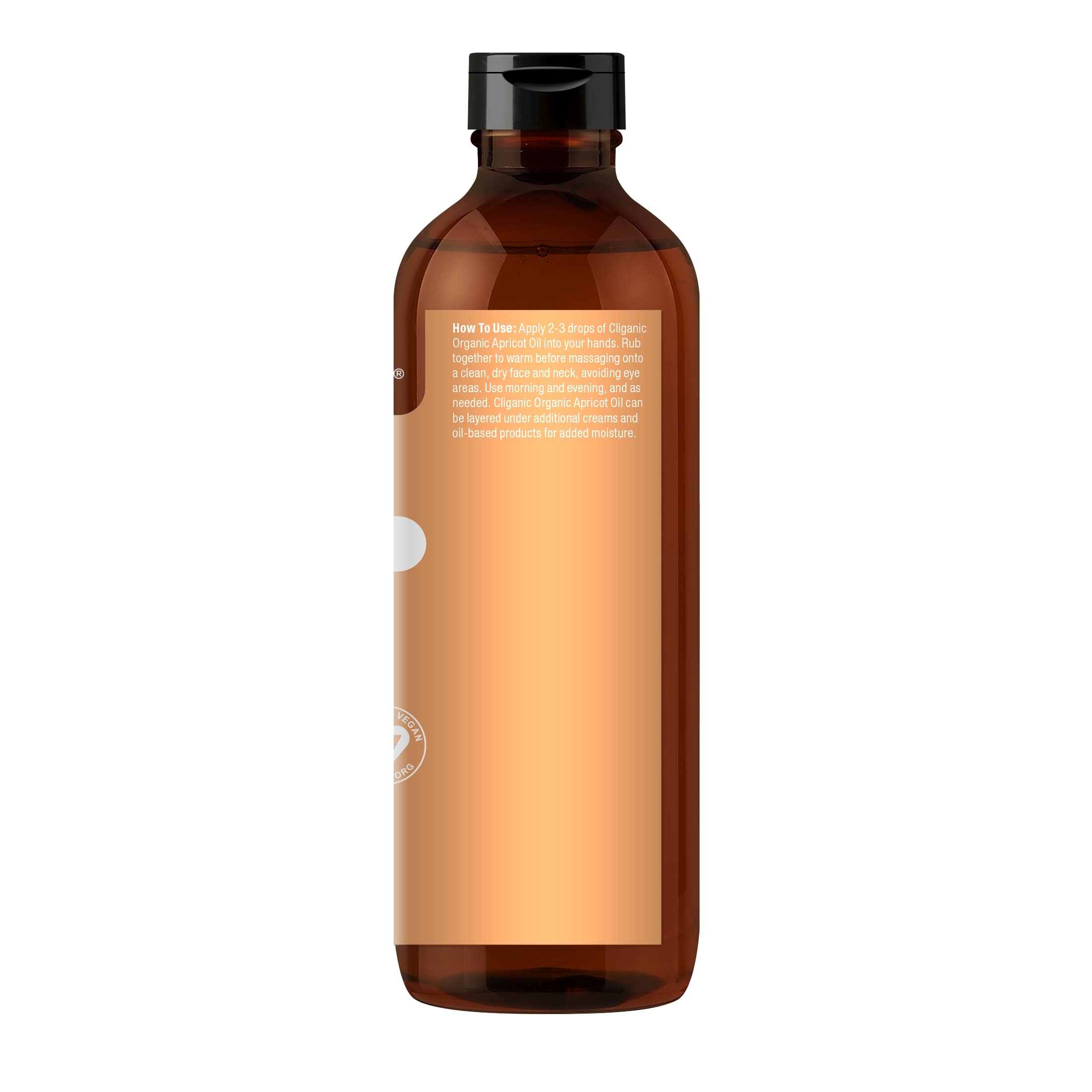 Cliganic Organic Apricot Oil, 100% Pure (8oz) - For Skin, Hair & Face | Natural Cold Pressed Unrefined Cliganic