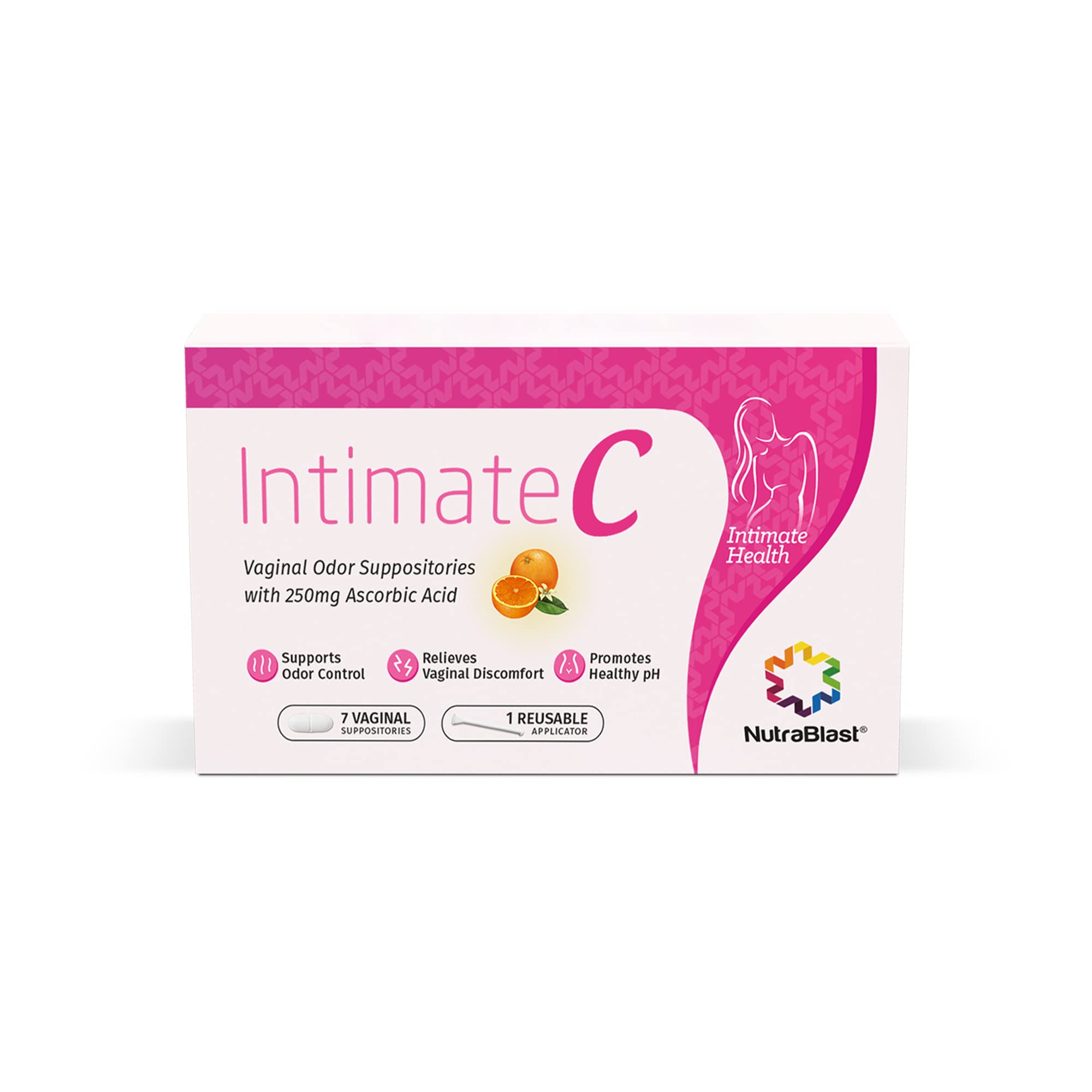 NutraBlast IntimateC Vaginal Odor Suppositories | 250mg Ascorbic Acid | Supports Odor Control