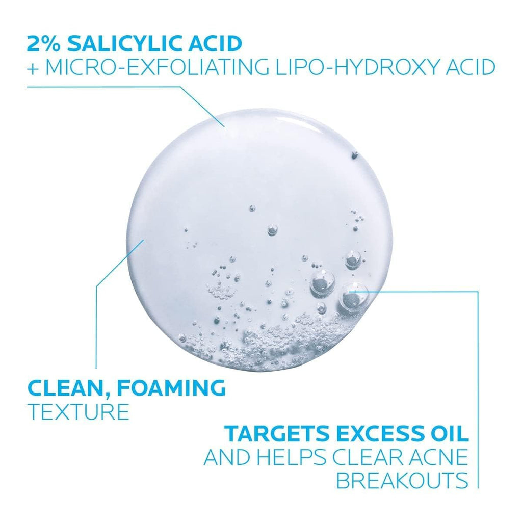 La Roche-Posay Effaclar Medicated Gel Facial Cleanser, Foaming Acne Face