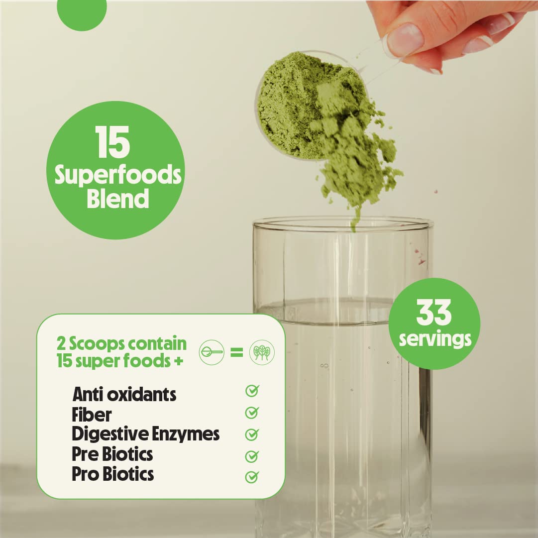 Better Alt Greens Powder, Helps Reduce Bloating, 15 Super Greens- Blend of Spirulina Better Alt
