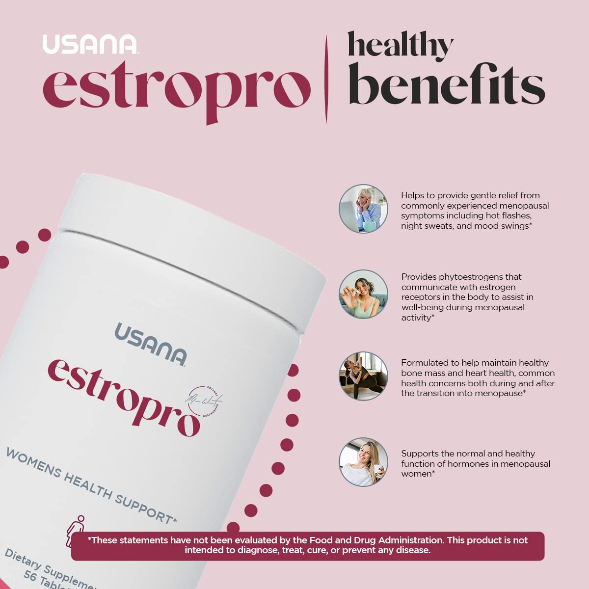 USANA EstroPro with Phytoestrogens for Symptomatic Support During Menopause* - 56 Tablets USANA