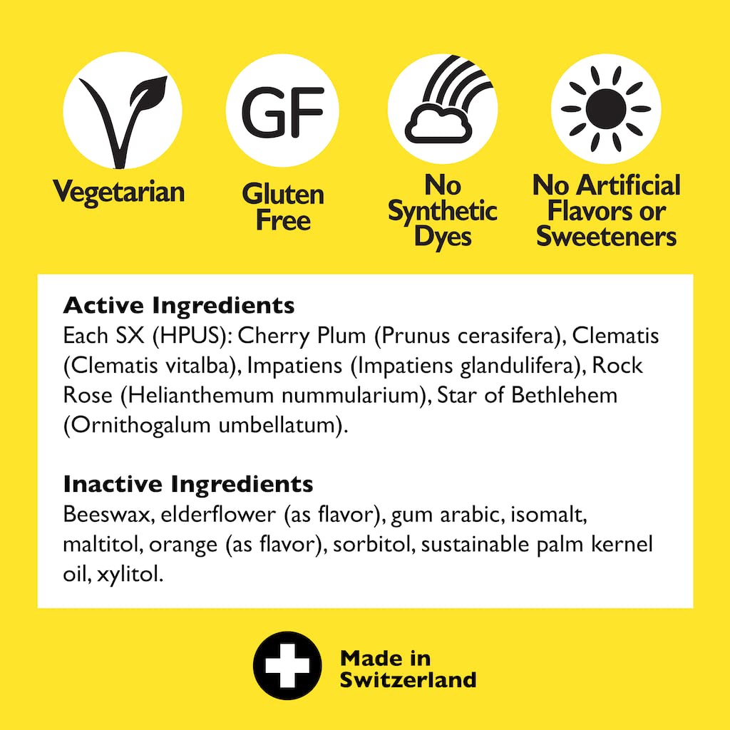 Bach RESCUE PASTILLES, Orange and Elderflower Flavor, Natural Stress RESCUE