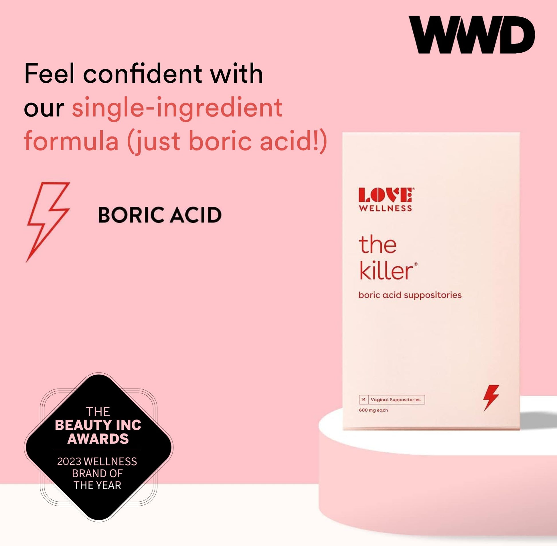 Love Wellness pH Balancing Cleanser & The Killer | Boric Acid Suppositories & Feminine Wash Love Wellness