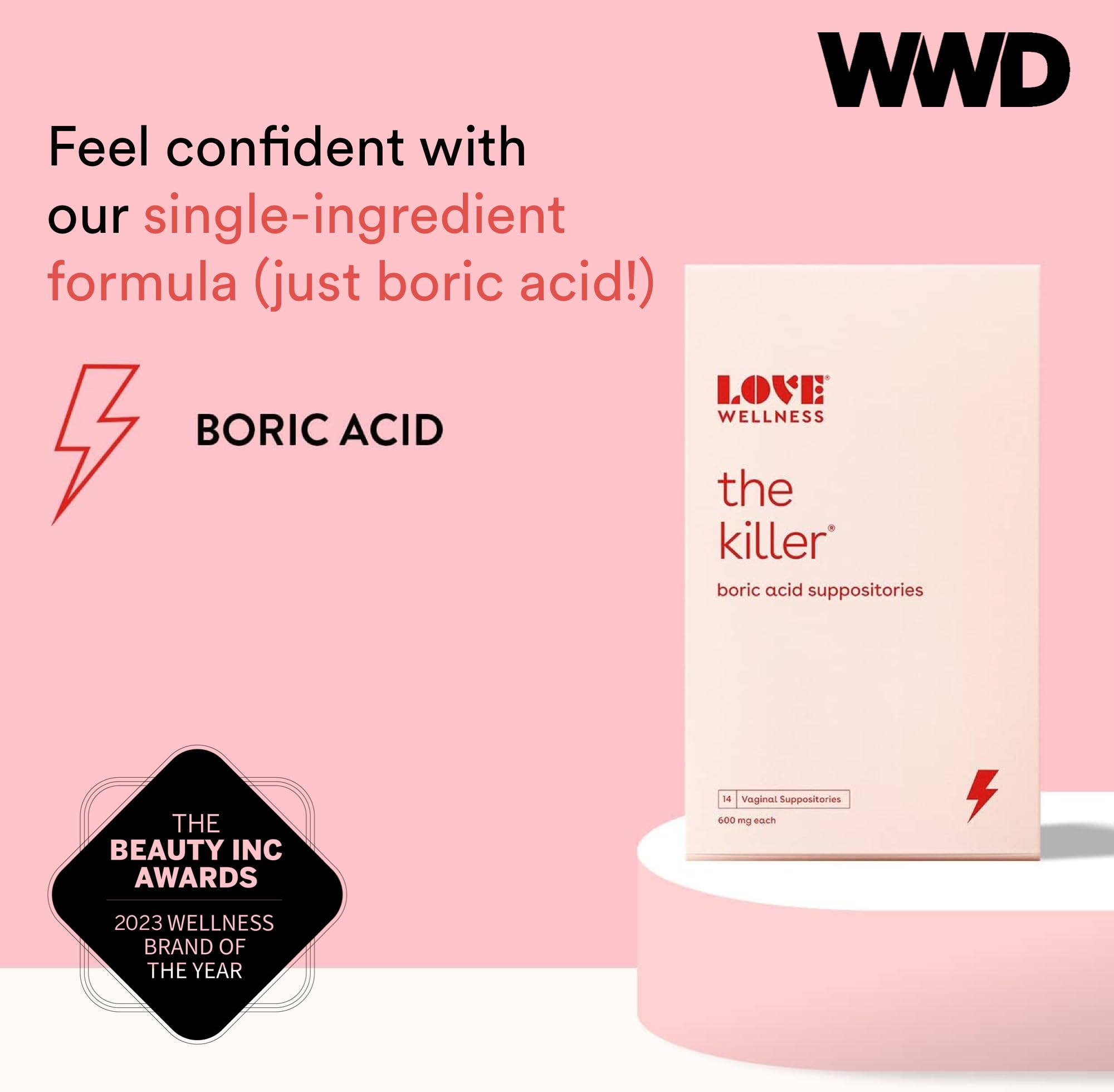 Love Wellness Good Girl Probiotics & The Killer | Vaginal pH Balance Supplement & Boric Acid Suppositories Love Wellness