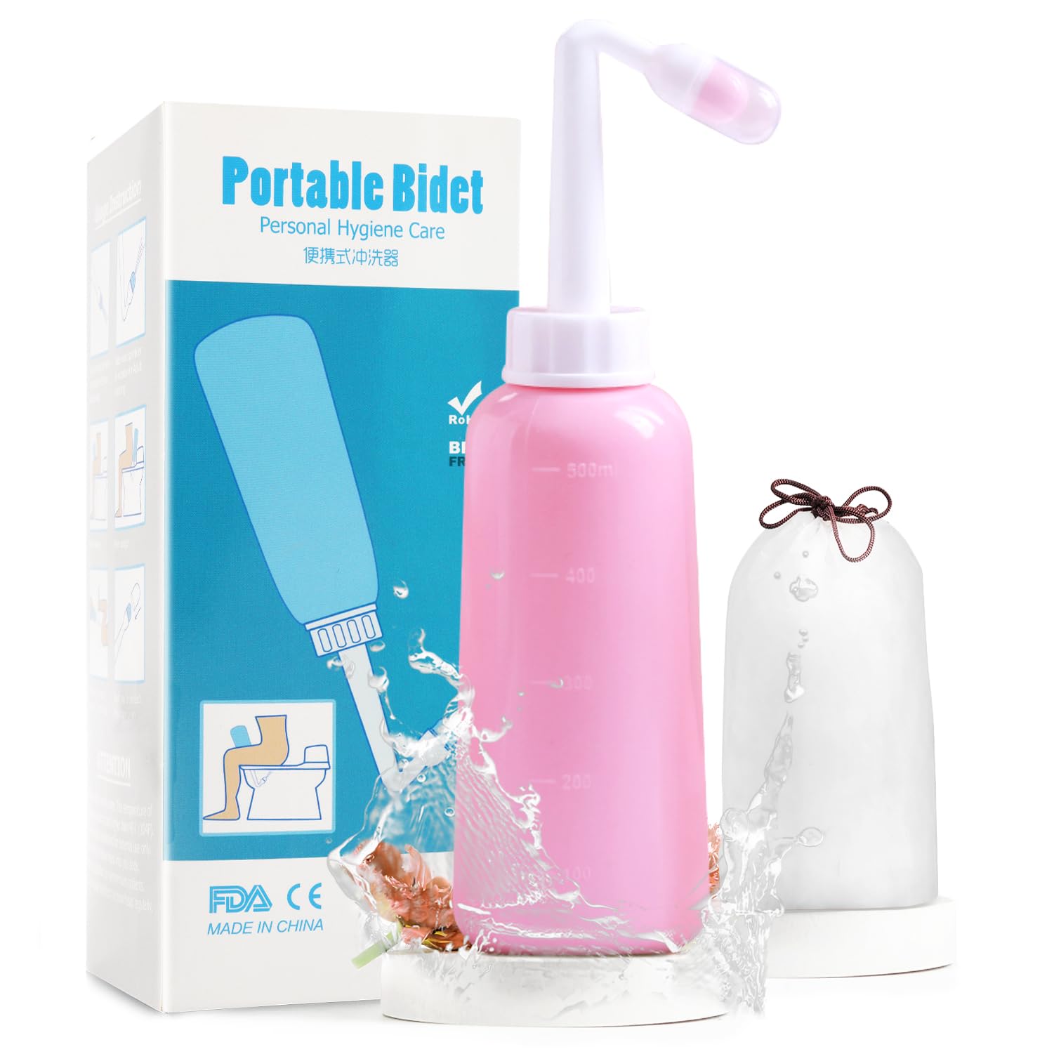 Premium Peri Bottle for Postpartum Care | Upside Down Peri Bottle, Dermoplast Spray