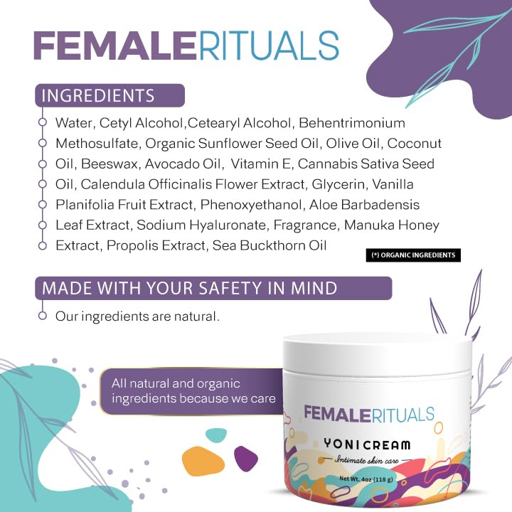 FEMALE RITUALS Vulva Moisturizing Cream - Vulva Care Balm - Clinically Tested Vaginal Moisturizer FEMALE RITUALS