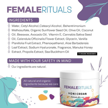 FEMALE RITUALS Vulva Moisturizing Cream - Vulva Care Balm - Clinically Tested Vaginal Moisturizer