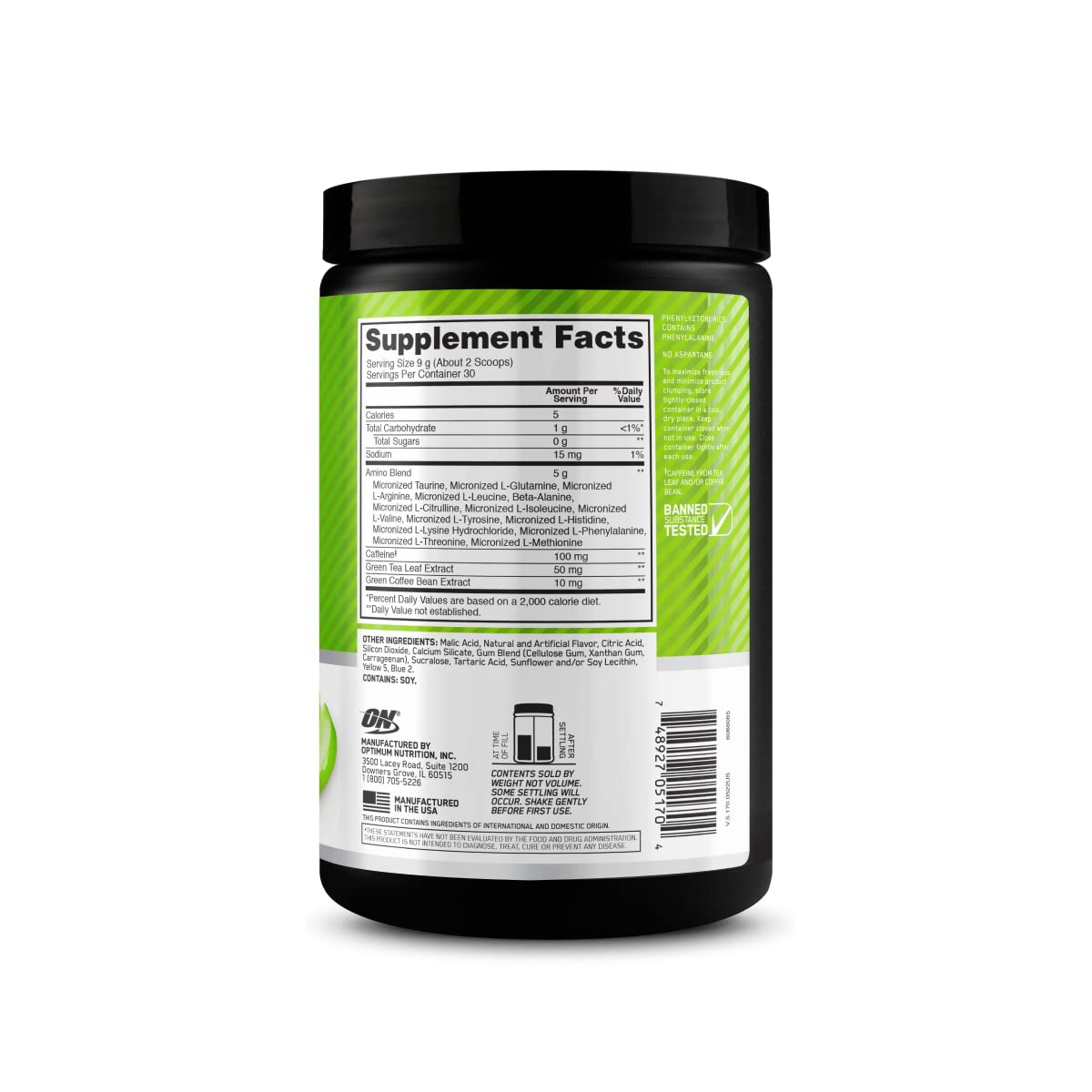 Optimum Nutrition Amino Energy - Pre Workout with Green Tea, BCAA, Amino Acids Optimum Nutrition