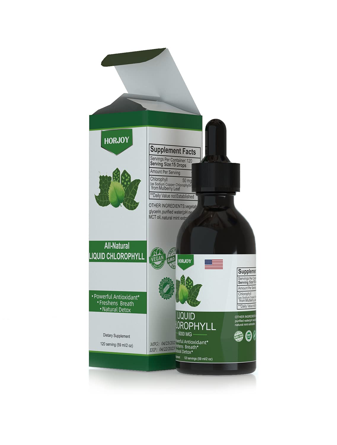 Chlorophyll Liquid Drops - 100% Natural Energy Booster and Immune Support - Internal