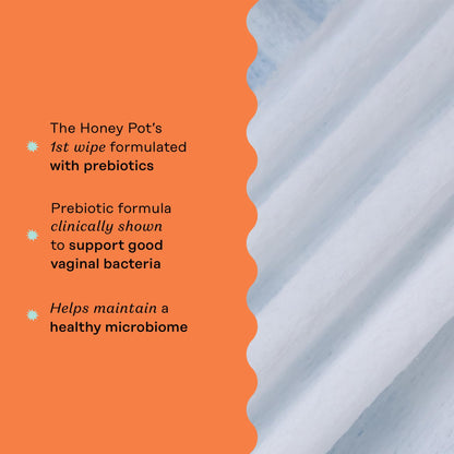 The Honey Pot Company - Prebiotic Feminine Wipes - Herbal Infused Feminine Hygiene Wipes