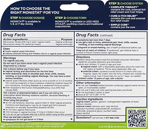 Monistat 3 Day Triple Action Combo Pack, Odorless, White Monistat
