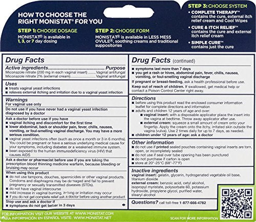 Monistat 3 Day Triple Action Combo Pack, Odorless, White Monistat