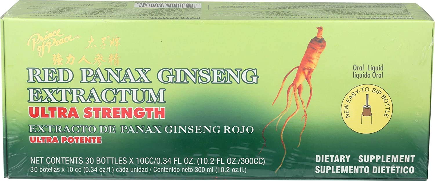Prince of Peace Red Panax Ginseng Extractum Ultra Strength, 0.34 Fl Oz (Pack of 30)