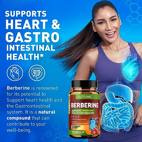 Berberine 1200mg - 100% Pure Berberine HCl Supplement, High Strength Berberine Built by Nature
