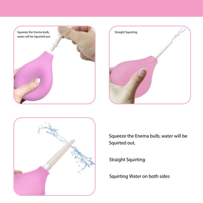 TopQuaFocus 8oz Enema Bulb Kit Anal and Vaginal Douche Bulb for Men Flushing System Enemas Silicone