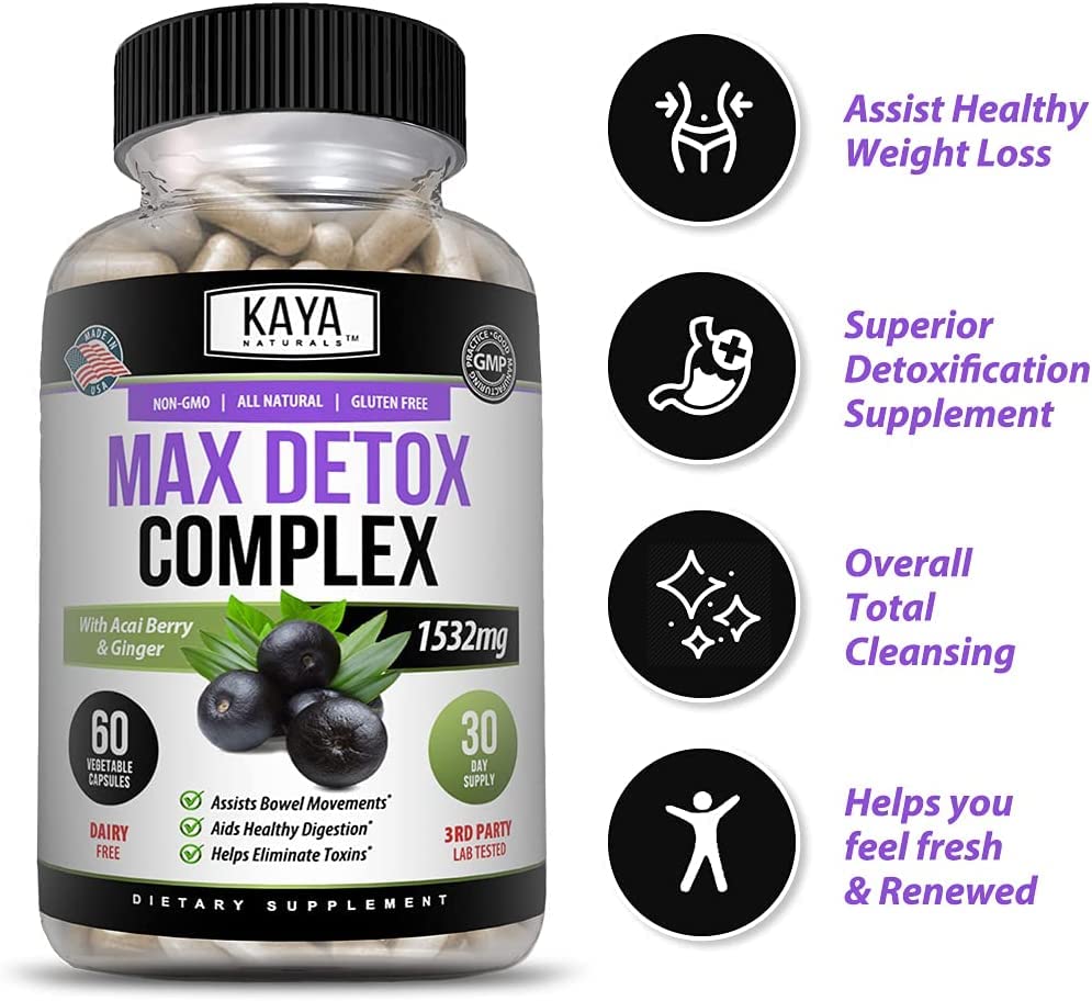 Kaya Naturals - Max Detox - 100% Natural, Healthy, Safe & New, Pure Herbal Ingredients Kaya Naturals