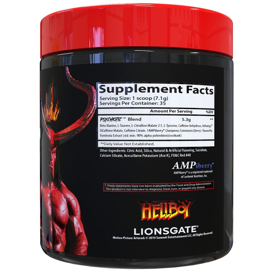 Insane Labz Psychotic, High Stimulant Pre Workout Powder, Extreme Lasting Energy