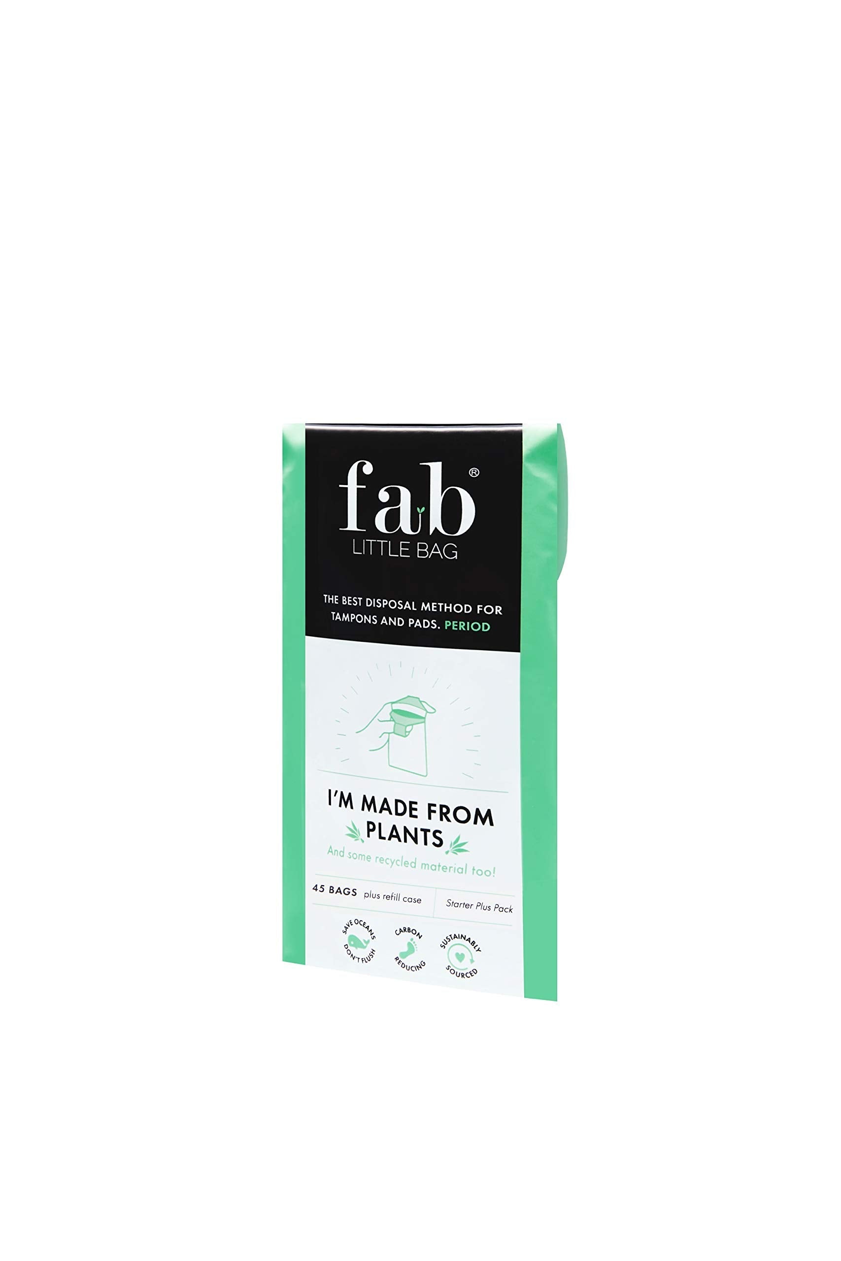 Fab Little Bag Starter Plus Pack - 45 Sanitary Disposal Bags Plus Recyclable Refill Pack Fab Little Bag