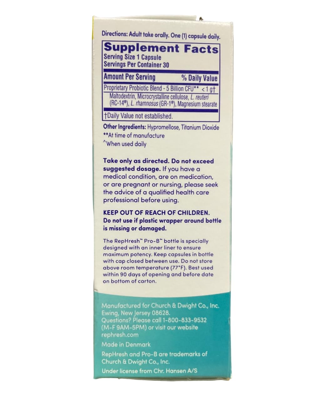 RepHresh Pro-B Probiotic Feminine Supplement FamilyValue 3Pack (30Count) My Store