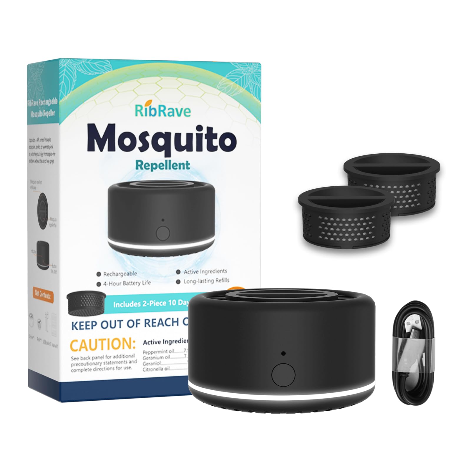 Rechargeable Mosquito Repeller Outdoor Patio Bug Insect Repellent Indoor RibRave