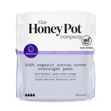 The Honey Pot Company - Non-Herbal Overnight Pads with Wings - Organic Pads for Women