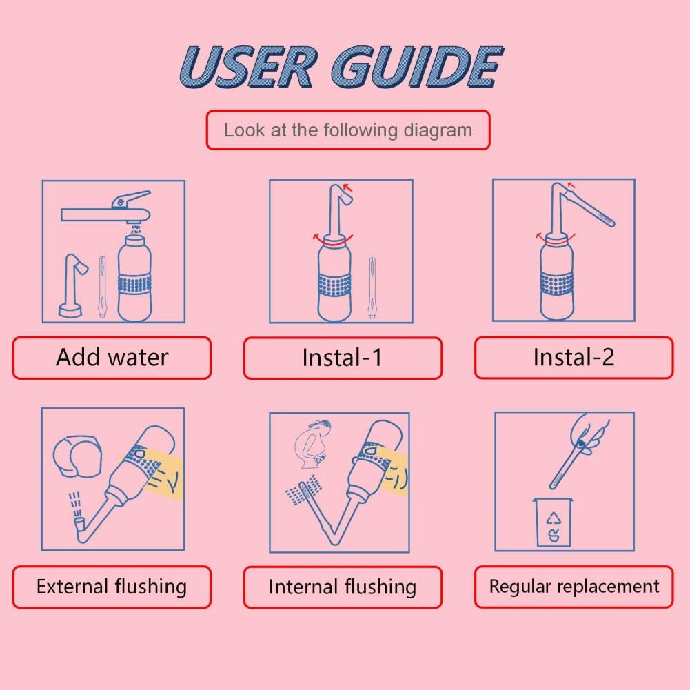 2-in-1 Douche Bottle for Women Vaginal Cleansing System + Portable Bidet Travel Bidet Bottle AQUAMASTER